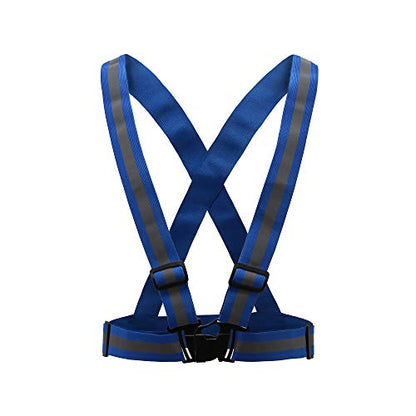 AYKRM 9 color High Visibility Reflective Vest Running Gear High Vis Adjustable Safety Vest - color: Blue