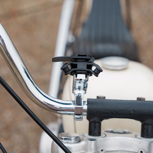 Quad Lock Motorcycle Handlebar Phone Mount PRO Chrome with Vibration Dampener and MAG Phone Case for Galaxy S24 FE - size: Galaxy S24 FE