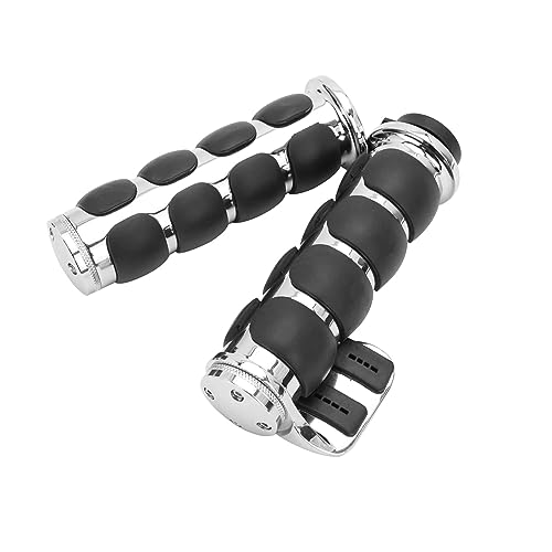 DREAMIZER 25.4MM Motorcycle Handlebar Grips 1 inch Compatible with Honda Shadow Spirit 750 Valkyrie Fury VTX1300 VTX1800 VT400 VT750 VT1100 - Smooth - style: Flat-chrome With Big Throttle