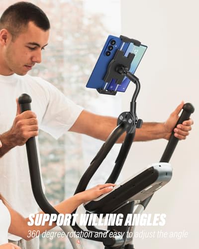 Z Fold Bike Mount - [Foldable Phone Friendly] Spin Bike Tablet Holder Handlebar Clamp for Treadmill, Stationary Bicycle, Stroller for Samasung Galaxy Fold 7 6 5 4 3 2, Tabs, Google Pixel, iPad, iPhone