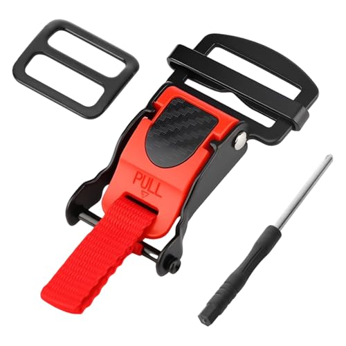 Helmet Quick Release Buckle Kit Stainless Steel Ratcheted Chin Strap Adapter for Motorcycle Helmets Easy Installation - color: Red