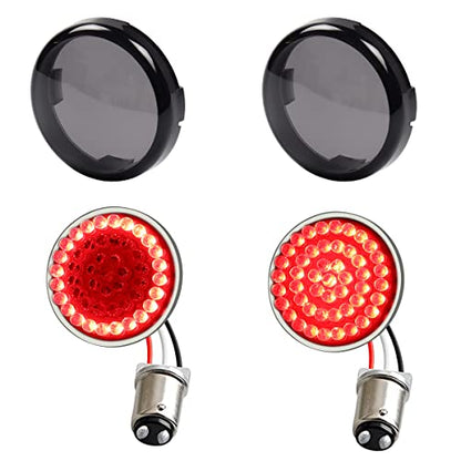1157 Rear LED Turn Signal Lights, 2 Inch Bullet Red Brake Tail Light with Smoked Lens Cover for Harley Sporster 1200, Dyna, Road King, Street Glide, Softail 2020 - color: Red
