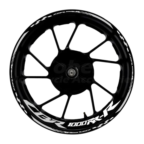 CBR 17 inch Wheel Rim Stickers Decals Tape Compatible with CBR1000RR-R 2004-2025 Motorcycle Reflective Rim Tapes Sticker Stripe (Grey) - color: Grey
