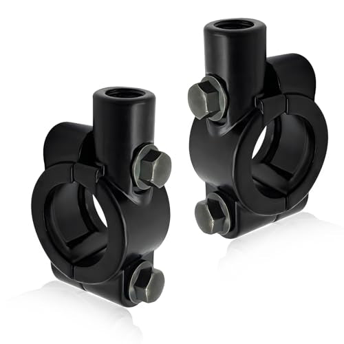 Sun Walker 2 PCS Motorcycle Handlebar Mirror Mount Holder, 7/8" Motorcycle Mirror Mount Clamp Adaptor with 10 mm Thread, Aluminum Handle Bar Mirrors Bracket for Motorbike ATV Scooter - color: 10mm
