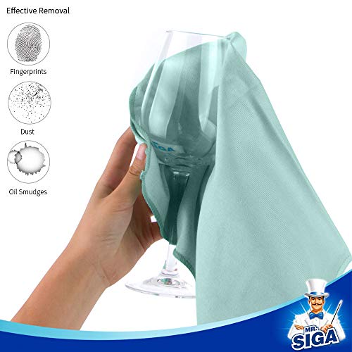 MR.SIGA Ultra Fine Microfiber Cloths for Glass, Pack of 12, 35 x 40cm 13.7" x 15.7" - size: 12 Pack-13.7 X 15.7 inch