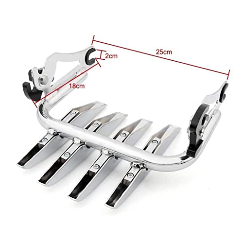 Detachable Sissy Bar Upright Passenger Backrest Pad & Luggage Rack For Harley Touring Road King Street Glide Road Glide 2009-2025 - color: Chrome #2
