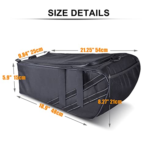 Under Seat Bag Compatible with Honda Ruckus 2010-2025 Accessories, Water-Resistant Scooter Side Frame Storage Bag with Shoulder Strap - Black Trim - color: Black