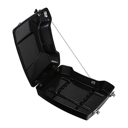 TCMT 5.5" Razor Motorcycle Trunk Box W/Latch Key Fits For Harley 1997-2013 Road King Road Glide Street Glide Electra Glide Pack - color: Chrome Lacthes Trunk