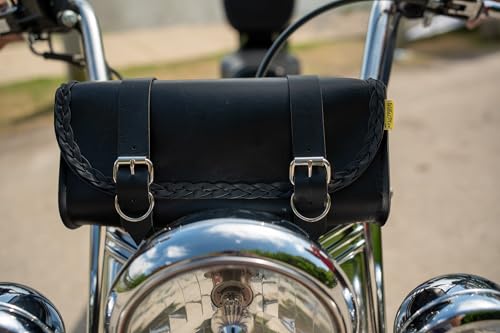 Dowco Willie & Max 58232-20 Braided Series: Synthetic Leather Motorcycle Tool Pouch, Black, Universal Fit