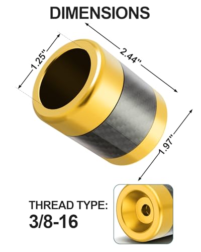 MoKitDora Motorcycle Frame Sliders Aluminum Alloy 3/8"-16 Thread for Harley 1.25" Saddlebag Guard Highway & Flat-out Crash Bar, Gold - color: Gold