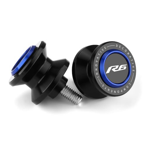 M6 Motorcycle Swingarm Spools Slider Compatible With YAMAHA YZF R6 1999-2020 2021 2022 | Swing Arm Stand Bobbins Screws YZF-R6 YZFR6 YZF600 YZF600R Accessories (blue) - color: blue