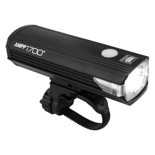 CATEYE AMPP USB Rechargeable Bike Light – High Visibility Super Bright OptiCube™ Headlight for Commuters, Road Cyclists & Mountain Bikers, Day & Night Riding Modes, IPX4 Waterproof, Tough & Durable - style: Ampp1700