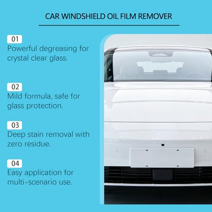 Windshield Oil Film Remover –Grease Cleaner, Cream Sponge Auto Glass, SUV RV Trailer Tractor Headlight | SUV RV Trailer Tractor Headlight