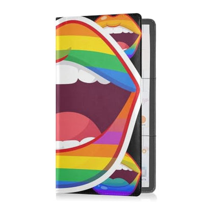 GuoChe Pu Leather Registration and Insurance Card Holder Men Women Document Wallet for any Car, Truck, Motorcycle, Trailer or Boat Rainbow Lips - Lgbt Pride - color: 10