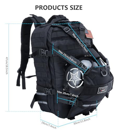 Motorcycle Backpack for Men Riding Helmet Backpacks with Hat Carrier/Storage Waterproof Large Capacity Travel Bag Motorcycle Cycling Gear Accessories