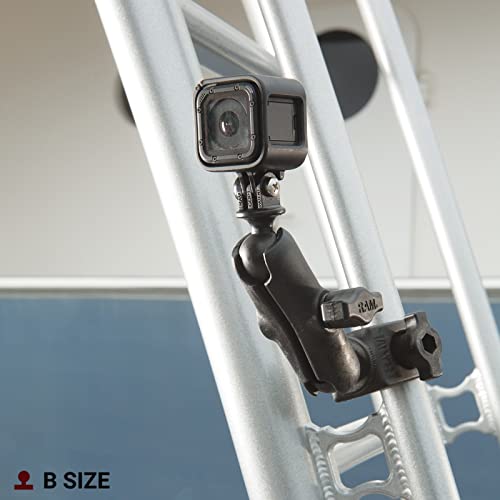 RAM MOUNTS Tough-Claw Small Clamp Mount Base – B Size 1" Ball, Fits 0.625"-1.14" Rails (RAP-B-400U) - style: Small Clamp