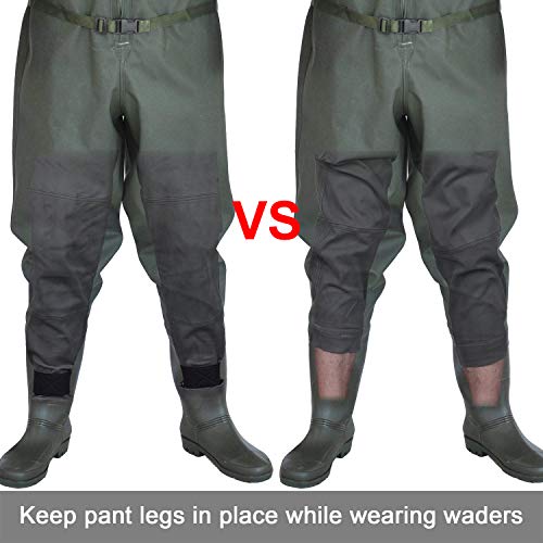 Wisdompro 2 Pcs Neoprene Ankle Blousing Garter Trousers Boot Blousers Strap for Wader Fishing Hunting Biking Military Uniform - size: 15 Inches