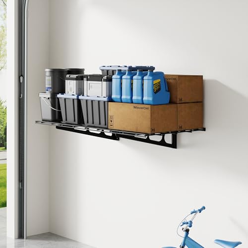 FLEXIMOUNTS 2x3ft Garage Shelving Wall-Mounted, 1-Pack Heavy-Duty Wall Shelving, Holds Up to 200 lbs, Garage Storage Rack for Organization & Storage Bins, Black, Classic Series - color: Black, size: 1 pack-2x3 ft