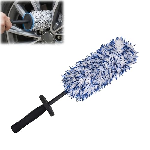 2026 Upgraded Long Handle Wheel Brush, Microfiber Non-Scratch Car Detailing Tool, Soft Bristle Deep Cleaning for Rims, Tires & Wheel Wells, Ergonomic Grip for Easy Wash (1 Pcs, Medium size)