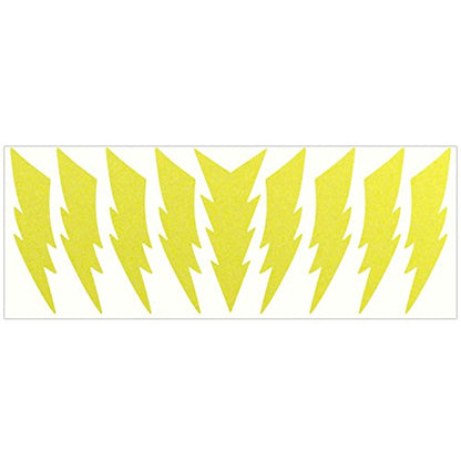 LiteMark Reflective Lightning Bolt Sticker, Bike, Helmet, Lemon Yellow, 4 Inch - Pack of 9 Pcs - color: Lemon Yellow
