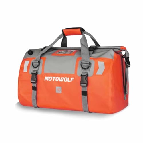 Motorcycle Tail Bag for Honda Monkey 125 2018-2025 Waterproof Duffle Luggage All Weather Back Seat Saddle Bag Expandable Capacity Rear Rack Trunk Storage Bag,Red - color: Red