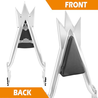 Adjustable Trident Black 27” Detachable Backrest Sissy Bar Passenger Quick Release Fits for Harley Touring Road King Electra Glide Street Glide FLHR FLHX FLHT FLTR 1997-2008 1/1/2” Tubing (Chrome) - color: 97-08 Chrome-T