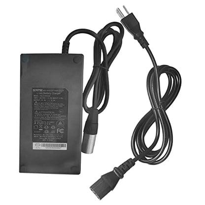 Syvrac Smart Charger with an Microphone XLR Head for 48V Li-ion Battery Used in E-Bikes and E-Scooters, and it Comes with a 54.6V 2A Power Adapter and an XLR Connector
