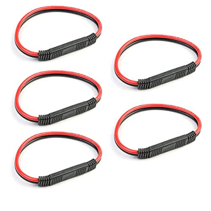 5 Pack 12 Gauge 2 Pin Quick Disconnect Polarized Wire Harness SAE Connector Bullet Lead Cable for Motorcycle Boat Car Tractor - 12in Red and Black Wire - style: 12 Gauge