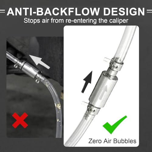 4 Pcs Brake Bleeder Hose One Way Check Valve Kit, Car Motorcycle One Man Brake System Bleeding Tools