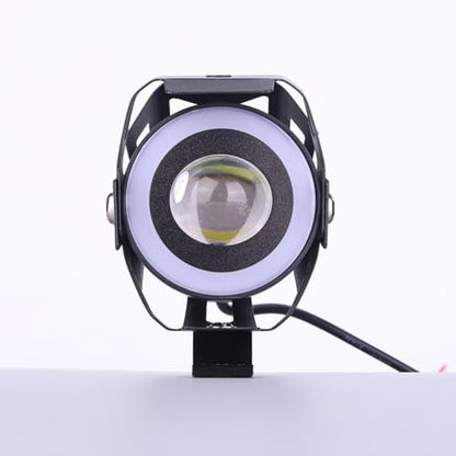 Motorcycle LED Fog Lights U7 Spotlight with High Low Strobe Beam Halo Rings White Central with U7 LED Running DRL Switches Clamps Universal Spotlights Driving Lights 2 Packs - color: Colorful