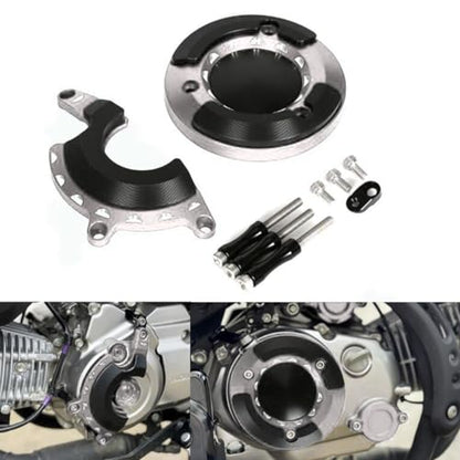 Monkey125 Left Right Engine Cover Protector Slider Compatible with Monkey 125 2022-2024 JB03 3D CNC Motorcycle Engine Crankcase Guard (Silver) - color: Silver