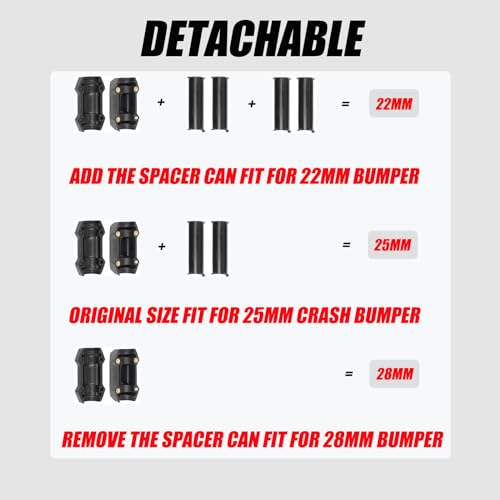 1 Pair 22/25/28mm Motorcycle Engine Bumper Blocks Universal Motorcycle Engine Guard Bumper Crash Bars Protectors Replacement for Honda Suzuki Kawasaki Yamaha BMW