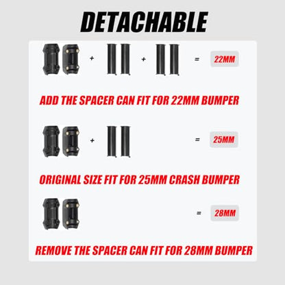 1 Pair 22/25/28mm Motorcycle Engine Bumper Blocks Universal Motorcycle Engine Guard Bumper Crash Bars Protectors Replacement for Honda Suzuki Kawasaki Yamaha BMW