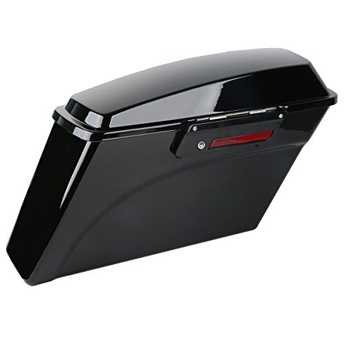 TCMT Hard Saddle bags Trunk W/Lid Latch Key & Liners Carpet Insert Fits For Harley Touring CVO Road Glide Road King Street Glide Electra Glide Ultra Classic 1994-2013 - color: Vivid Black Black Latches#A