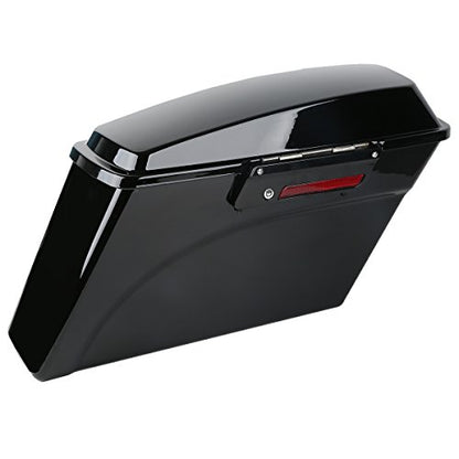 TCMT Hard Saddle bags Trunk W/Lid Latch Key & Liners Carpet Insert Fits For Harley Touring CVO Road Glide Road King Street Glide Electra Glide Ultra Classic 1994-2013 - color: Vivid Black Black Latches#A