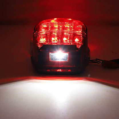 Red Strobing LED Tail Light Upgrade HD Tail Lights Assemblies for Harley Dyna Road King Electra Glide Street Bob Touring, Harley Davidson Parts, LED Lights for Motorcycles（Red） - color: Red