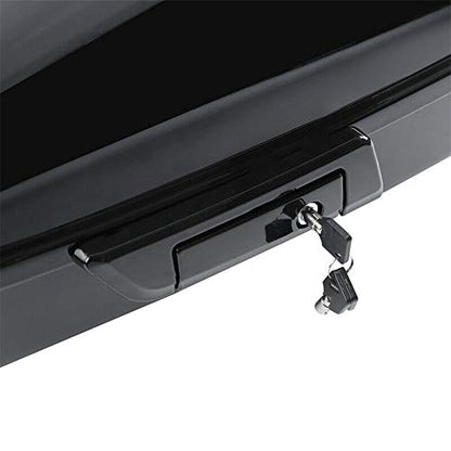 TCT-MOTORPARTS Vivid Black Chopped Tour Luggage Trunk w/Back Latches Hardware Mount Bracket & Backrest Fit for Harley 2014-2025 Touring Road Glide Road King Street Glide Ultra Limited - color: Gloss Black Chopped Trunk+Chrome Rack