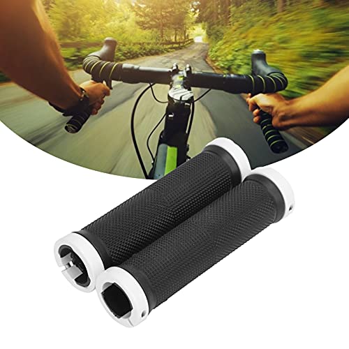 1 Pair Bike Handlebar Grips, Lightweight Rubber Handlebar Sleeve for Mountain Bike - color: White