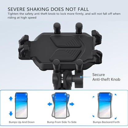 Motorcycle Phone Mount Vibration Dampener High Speed Stability 4.7in 7.2in Smartphones Motorcycle Scooter ATV