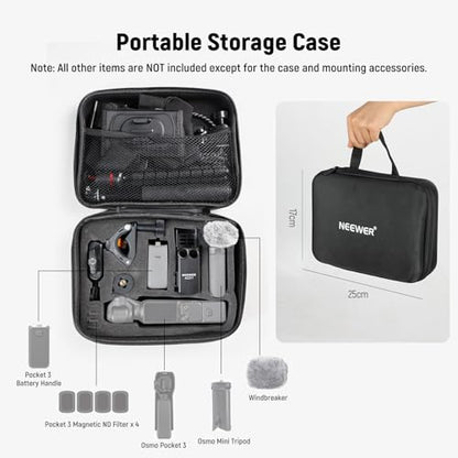 NEEWER Basics 16 in 1 Accessories Kit Compatible with DJI OSMO Pocket 3, Mini Tripod Selfie Stick Chest Strap Magnetic Neck Mount Extension Adapter Mountaineering Cycling Dual Cam Vlog, GP-52 - style: 16 in 1/for Pocket 3