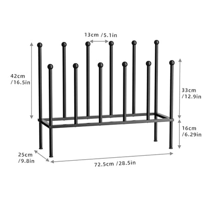 pickpiff Free Standing Shoe Racks - Black Metal Boot Rack, Shoe Organizer for Dorm Room, Closet, Entryway, Bedroom, Patio Outdoor, Hallway, Black Shoe Rack Organizer, Shoe Storage Fit for 6 Pairs