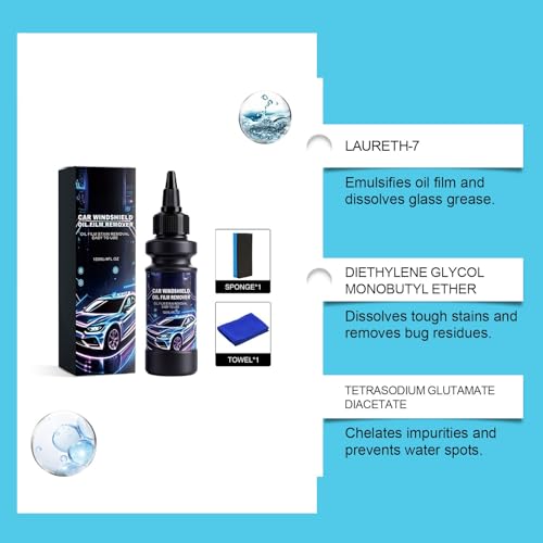Windshield Oil Film Remover –Grease Cleaner, Cream Sponge Auto Glass, SUV RV Trailer Tractor Headlight | SUV RV Trailer Tractor Headlight