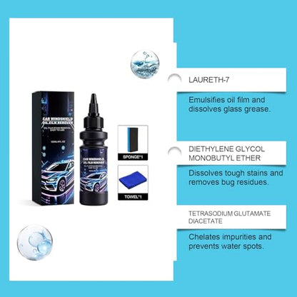 Windshield Oil Film Remover –Grease Cleaner, Cream Sponge Auto Glass, SUV RV Trailer Tractor Headlight | SUV RV Trailer Tractor Headlight