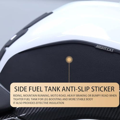NIGHT CAT Motorcycle Tank Pad,Compatible with 2019 and Later Years S1000R S1000RR,Motorcycle Fuel Tank Protector,Gas Tank Decals(Side Traction pad) - size: Side Traction Pads - Black