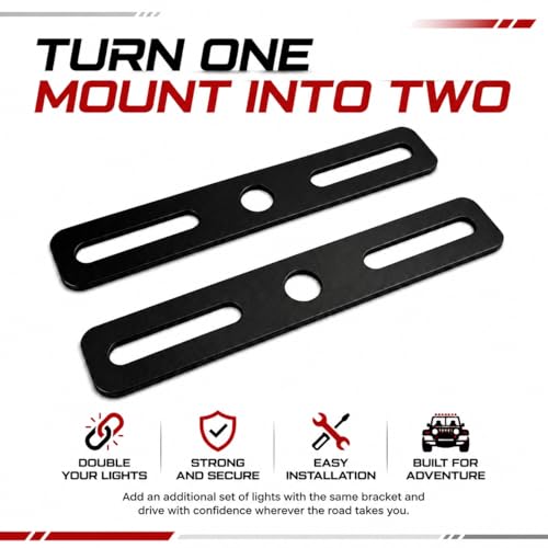2PCS Ditch Light Bracket Extensions Heavy Duty A-Pillar LED Pod Mounts | Universal Light Mount Extension for Most Ditch Light Brackets, Steel Cowl Pod Light Mounting Brackets for SUV Trucks Vehicles - color: Ditch Light Bracket Extensions