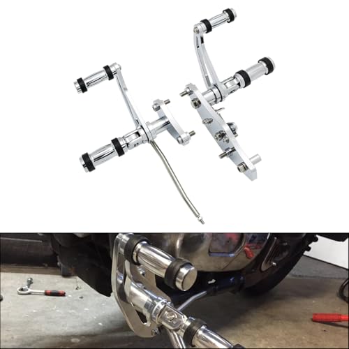 CNC Chrome 2.17" Forward Controls Foot Pegs Footrests Shift Levers Linkages Kits Compatible with 1995-2006 Kawasaki Vulcan 800 VN800 A B Classic E Drifter - color: Chrome A, size: VN800