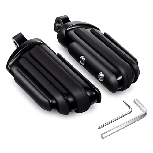 Motorcycle Mini Floorboards Foot Pegs Black - Compatible with Harley Touring Road King Street Glide Softail Dyna Sportster XL883 XL1200 - Wide Male Mount Footrests Pedals - color: Black#4