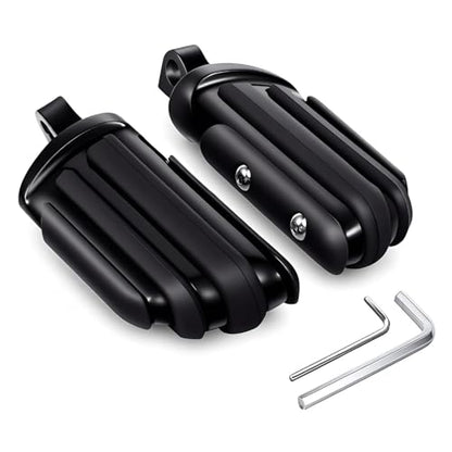 Motorcycle Mini Floorboards Foot Pegs Black - Compatible with Harley Touring Road King Street Glide Softail Dyna Sportster XL883 XL1200 - Wide Male Mount Footrests Pedals - color: Black#4