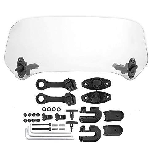 for Motorcycle Windshield Extension Clips Gorgeri Universal Windshield Windscreen, Motorcycle Modified Windscreen Windshield Spoiler Air Deflector(Transparent Small)
