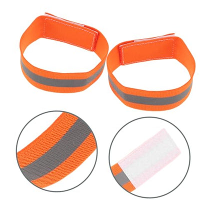 Kisangel 4pcs Adjustable Elastic Arm and Leg Bands for Night Cycling Running and Walking Enhanced Safety Gear for Outdoor Activities